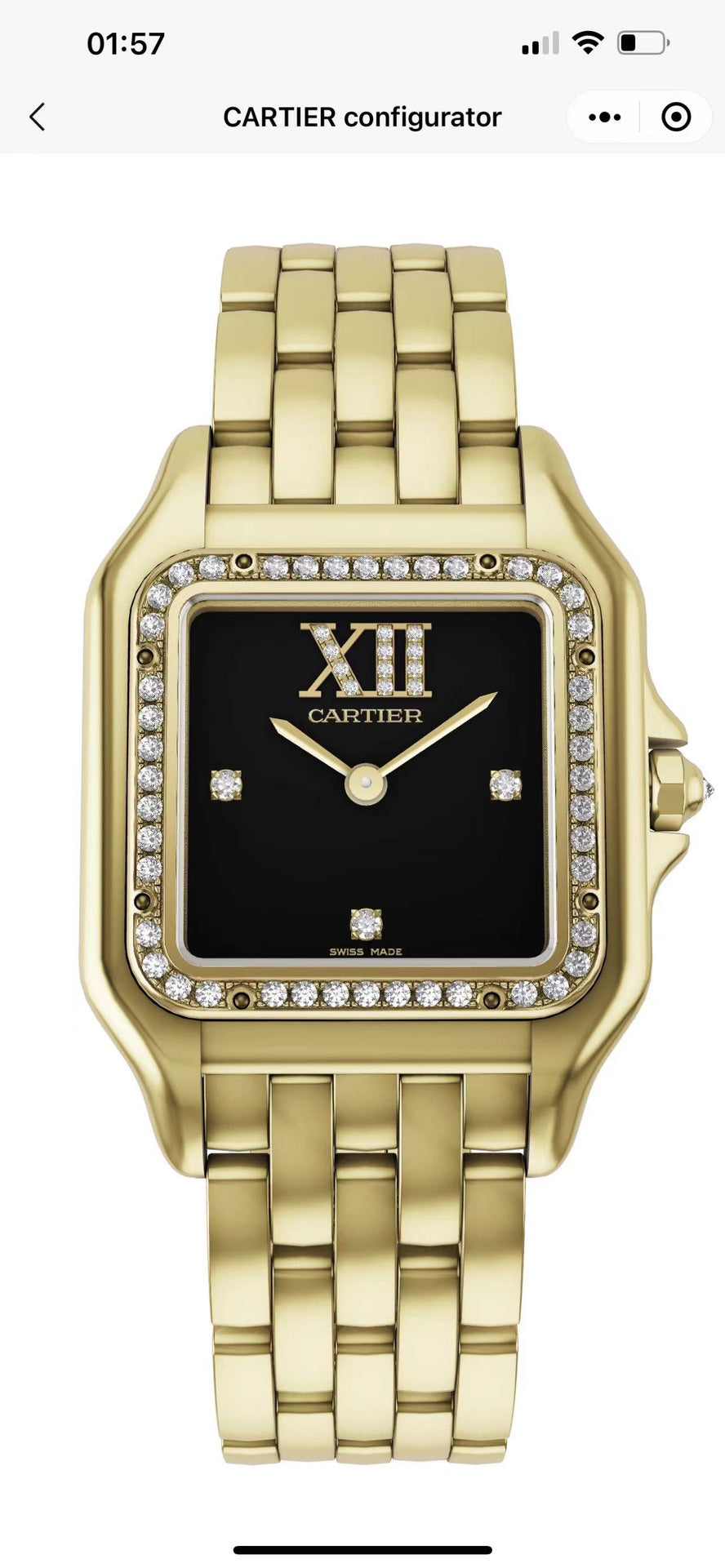 PANTHÈRE SMALL MODEL DE CARTIER WATCH GOLD CASE WITH CRYSTALS
