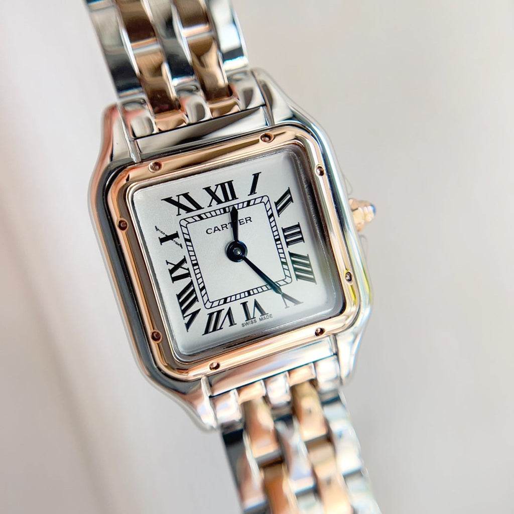 PANTHÈRE DE CARTIER WATCH PINK GOLD MIX SILVER CASE