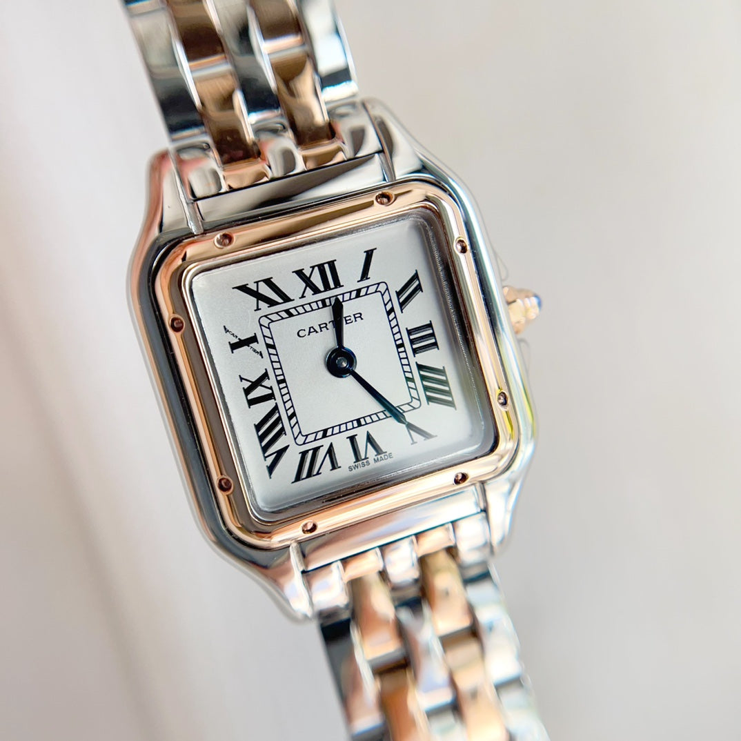 PANTHÈRE DE CARTIER WATCH PINK GOLD MIX SILVER CASE