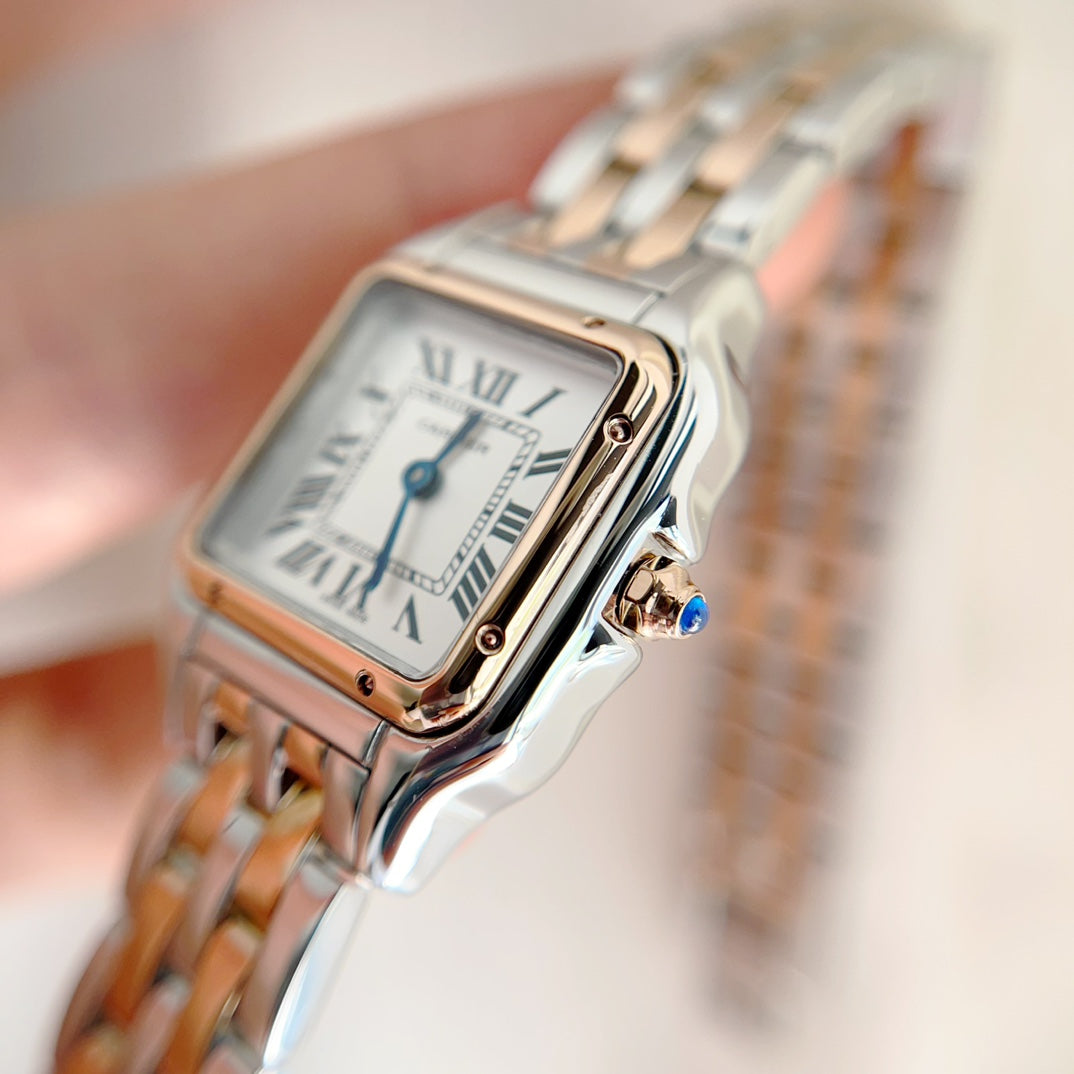 PANTHÈRE DE CARTIER WATCH PINK GOLD MIX SILVER CASE