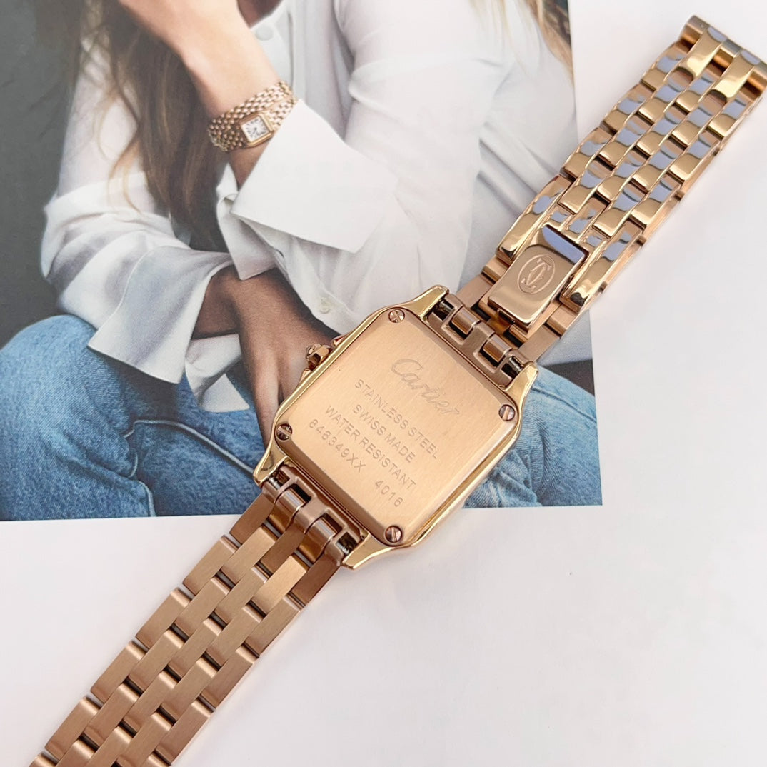 PANTHÈRE DE CARTIER WATCH PINK GOLD CASE WITH CRYSTALS