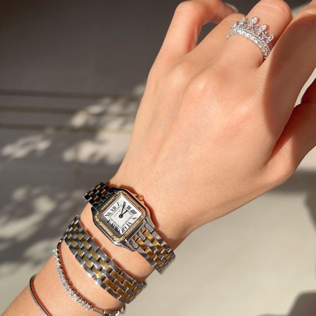 PANTHÈRE DE CARTIER WATCH GOLD AND SILVER CASE