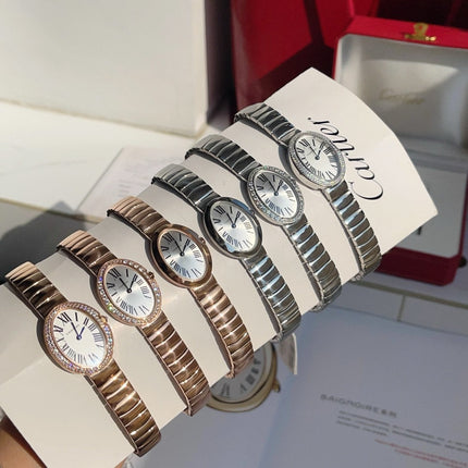 BAIGNOIRE DE CARTIER – OVAL SHAPE SILVER WITH SINGLE LINE DIAMONDS