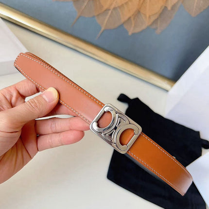 CELINE 26S BELT 25 MM IN BLACK AND BROWN CALFSKIN 636400