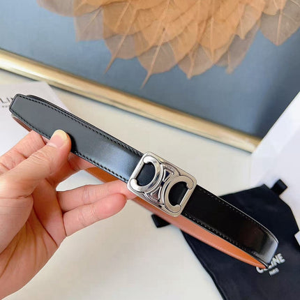 CELINE 26S BELT 25 MM IN BLACK AND BROWN CALFSKIN 636400