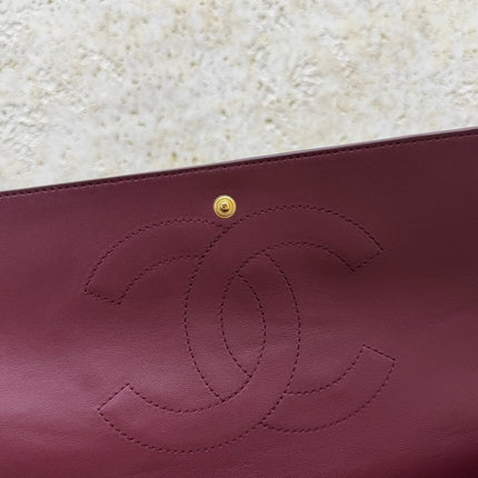 CHANEL 26S SHOULDER BAG 40 IN BURGUNDY LAMBSKIN GRAINED