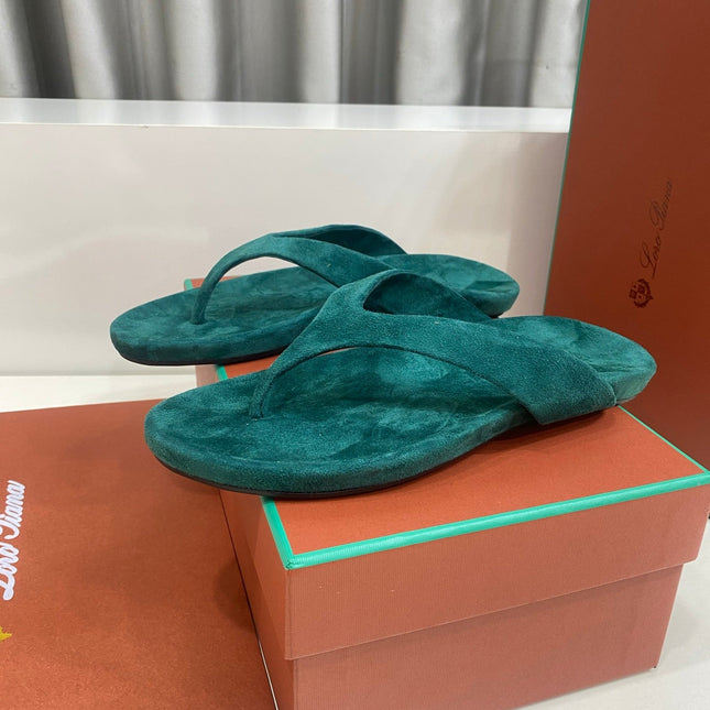 LP 26S THONG SANDALS IN DEEP TEAL GREEN SUEDE
