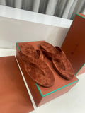 LP 26S THONG SANDALS IN DARK BROWN SUEDE