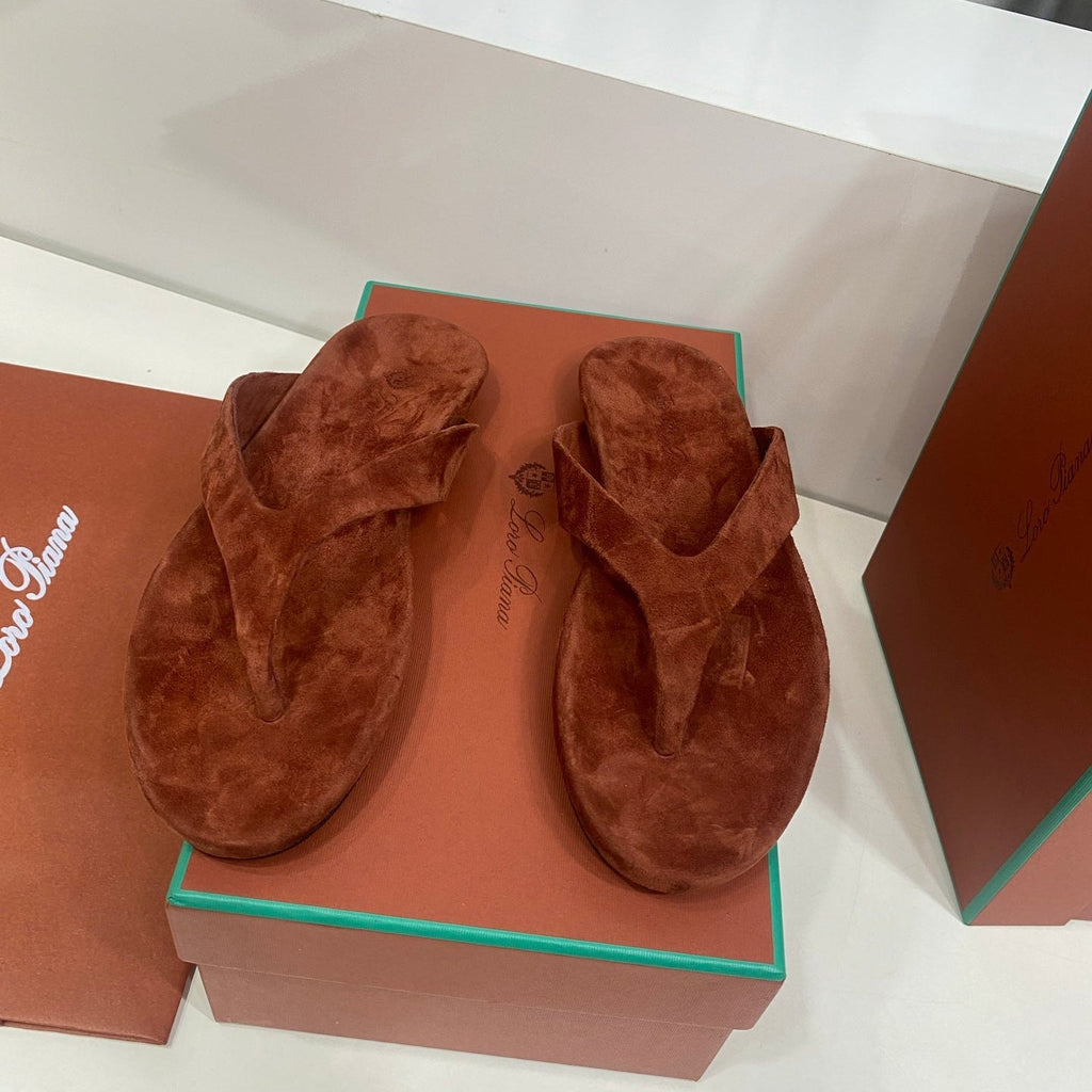 LP 26S THONG SANDALS IN DARK BROWN SUEDE