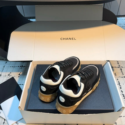 CHANEL 26S CHUNKY SNEAKERS IN BLACK FABRIC AND SUEDE