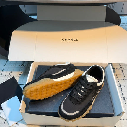 CHANEL 26S CHUNKY SNEAKERS IN BLACK FABRIC AND SUEDE