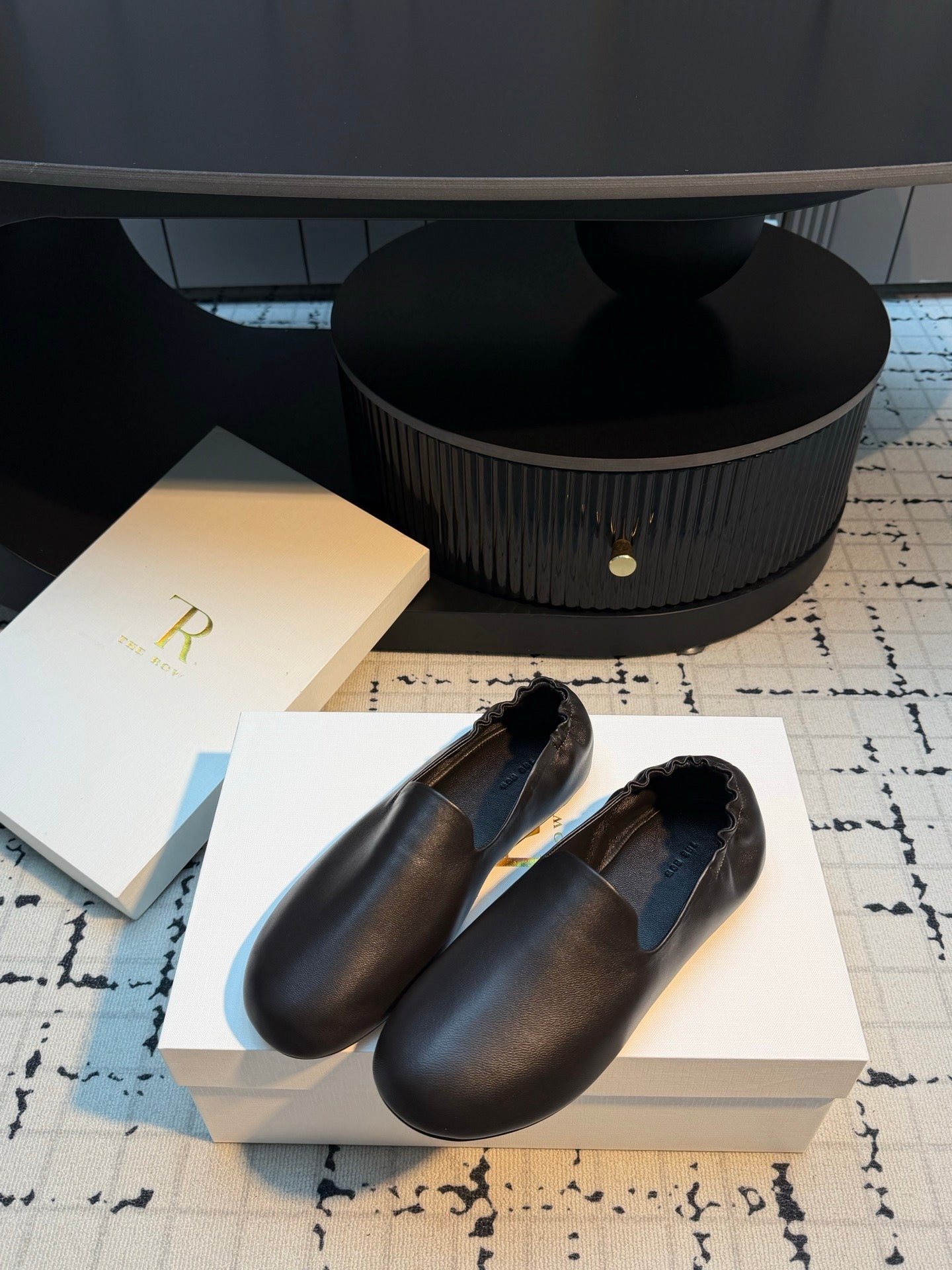 THE ROW 26S LOAFERS IN DARK BROWN CALFSKIN