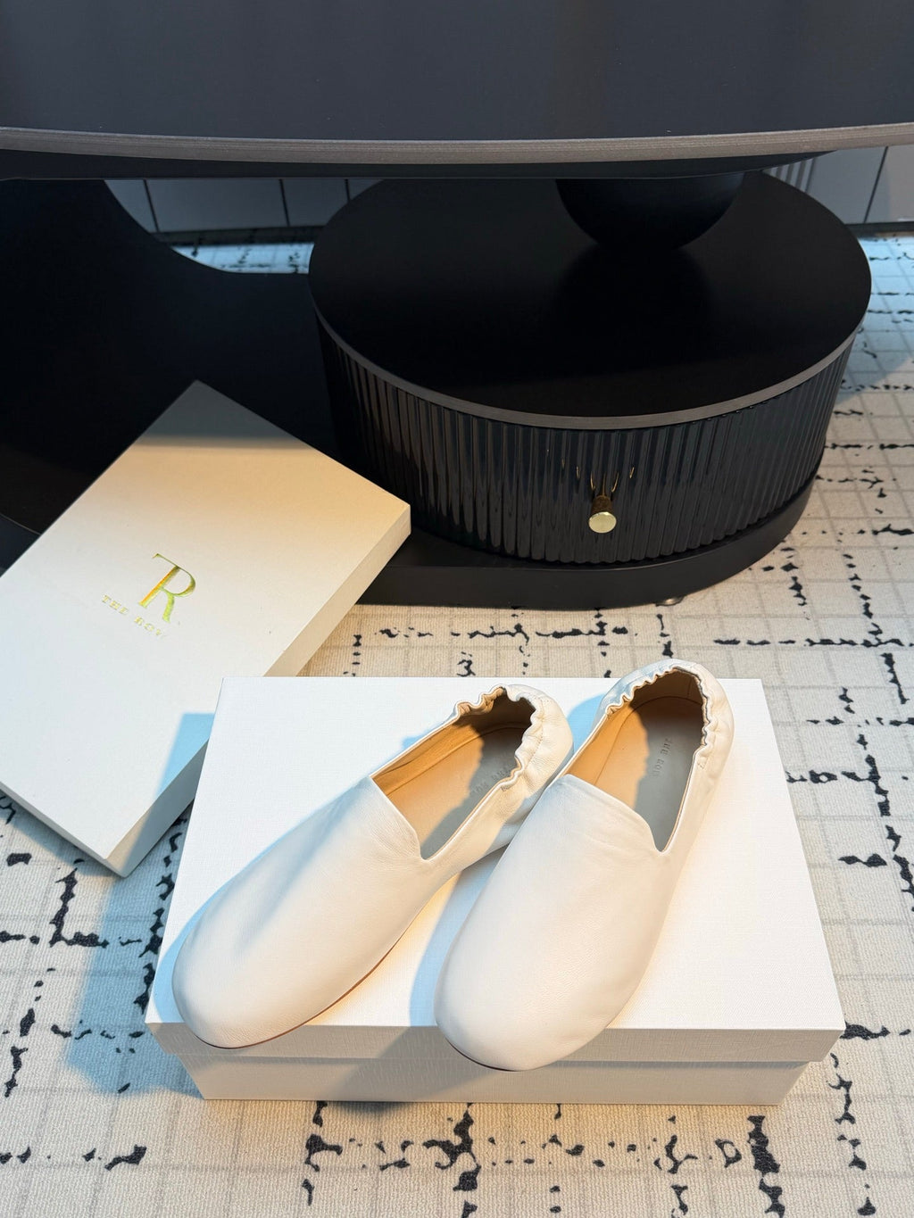 THE ROW 26S LOAFERS IN WHITE CALFSKIN