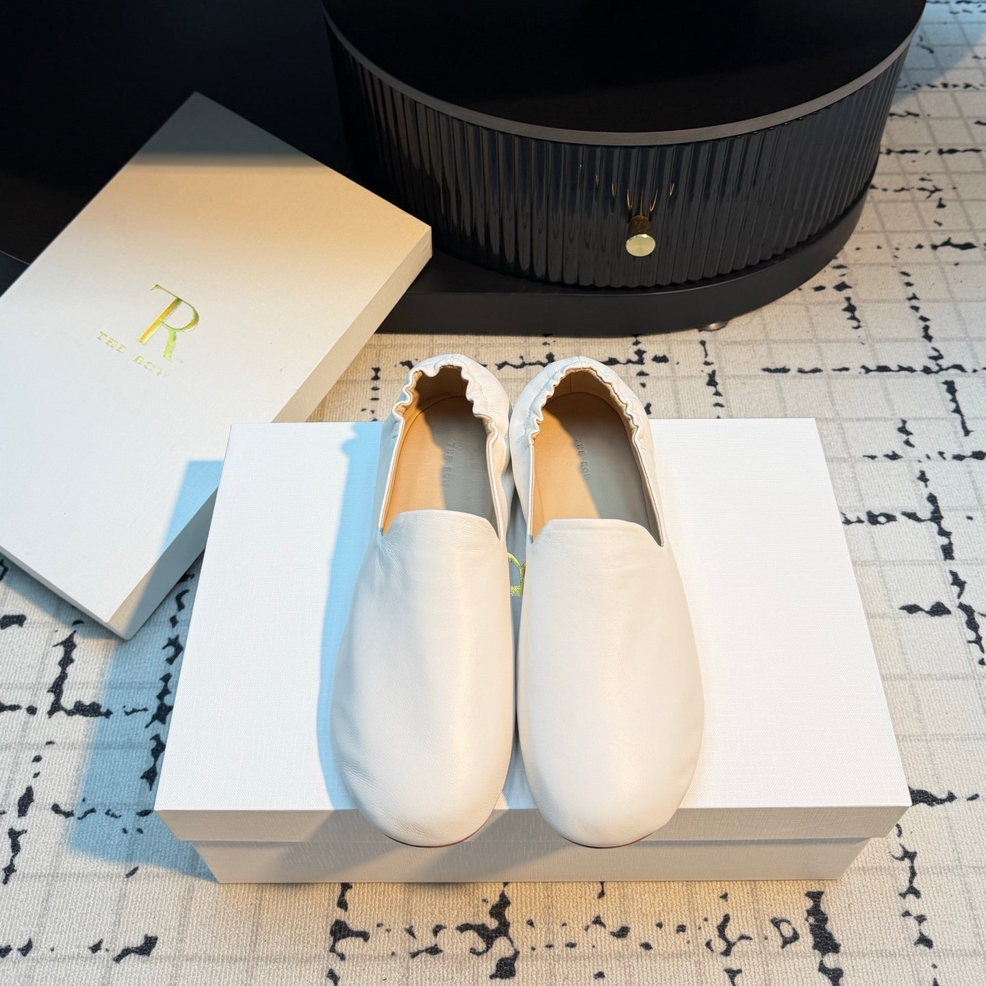 THE ROW 26S LOAFERS IN WHITE CALFSKIN