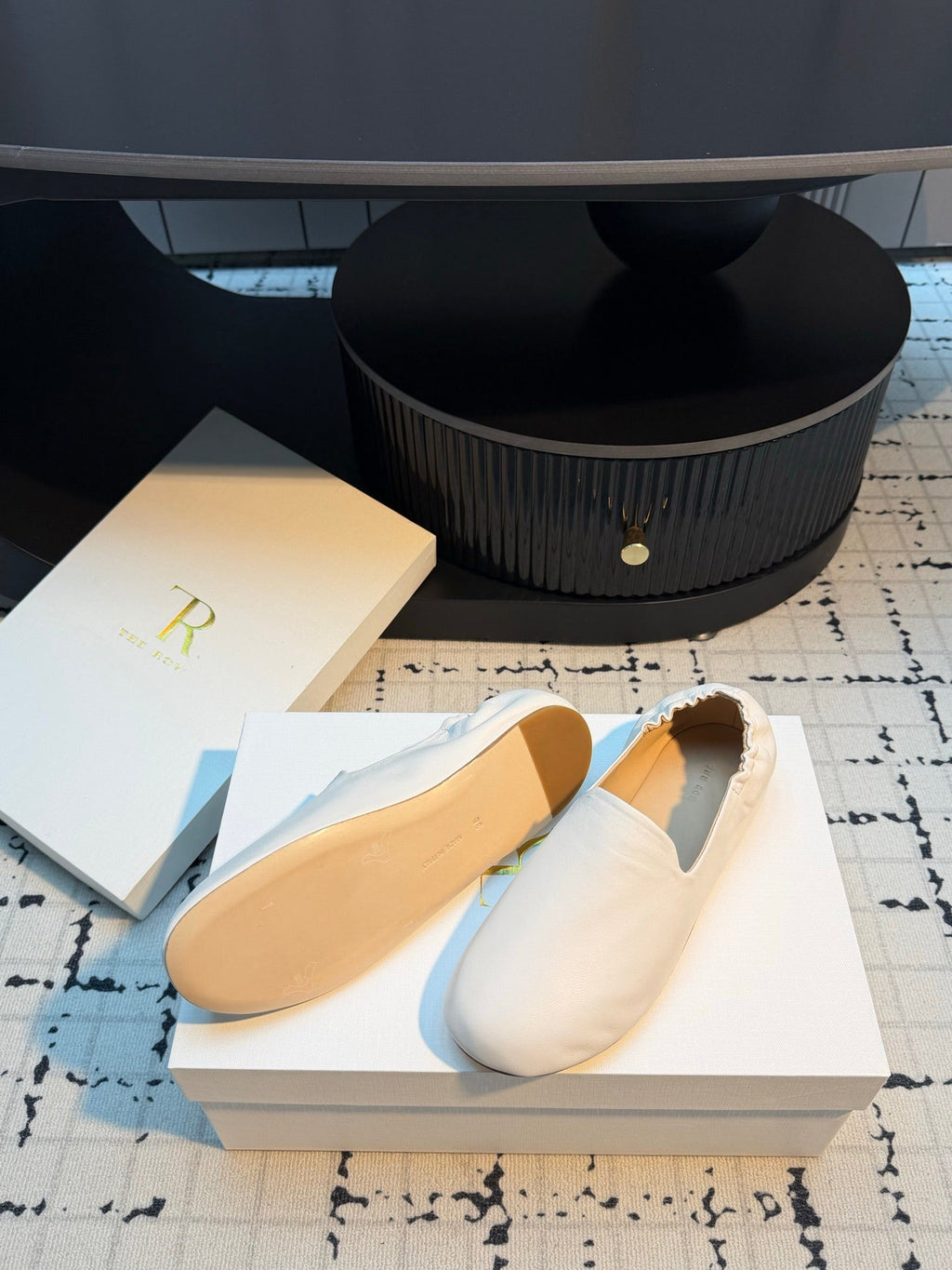 THE ROW 26S LOAFERS IN WHITE CALFSKIN
