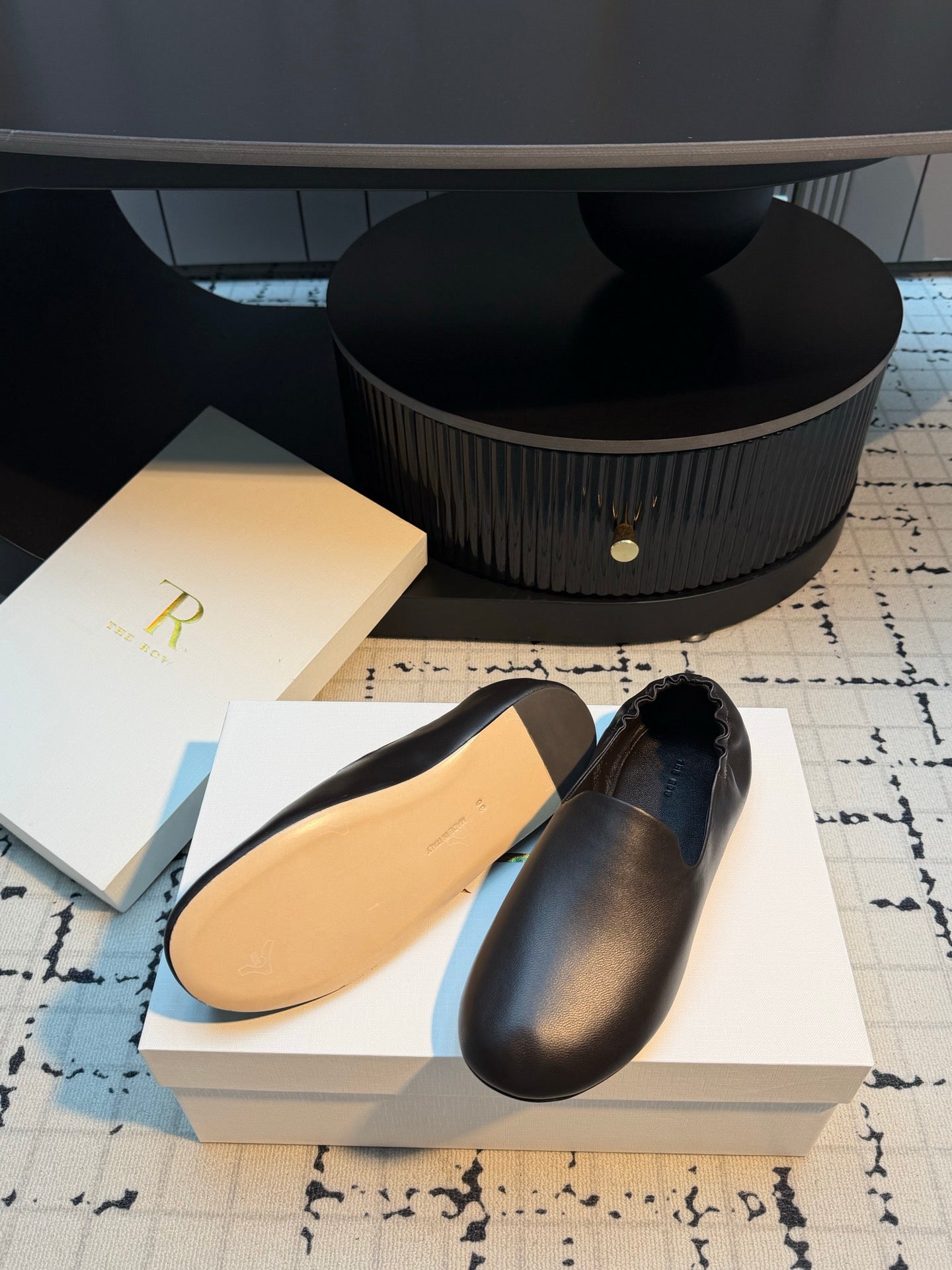 THE ROW 26S LOAFERS IN DARK BROWN CALFSKIN