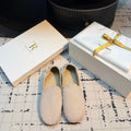 THE ROW 26S LOAFERS IN LIGHT BEIGE CANVAS