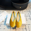 THE ROW 26S CLASSIC BALLET FLATS IN YELLOW VELVET