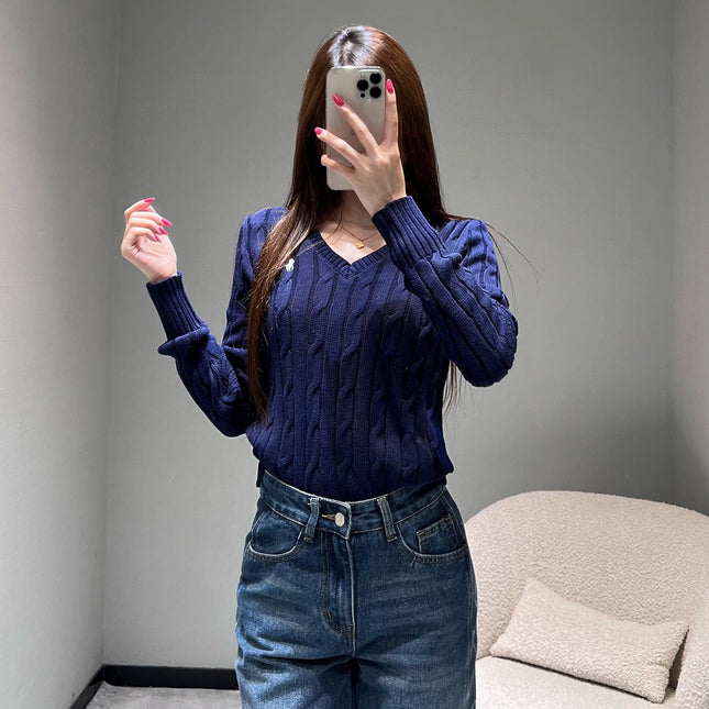 RALPH LAUREN KNITTED V-NECK SWEATER403