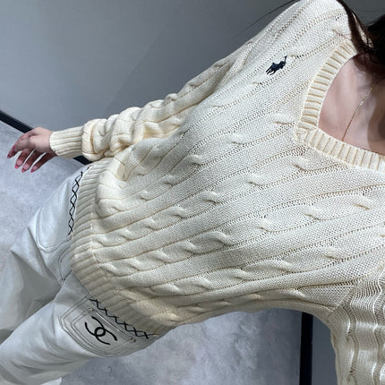 RALPH LAUREN KNITTED V-NECK SWEATER 404