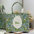 DIOR 26S BOOK TOTE BAG 36 IN  MUTICOLOR BAYADERE FABRIC