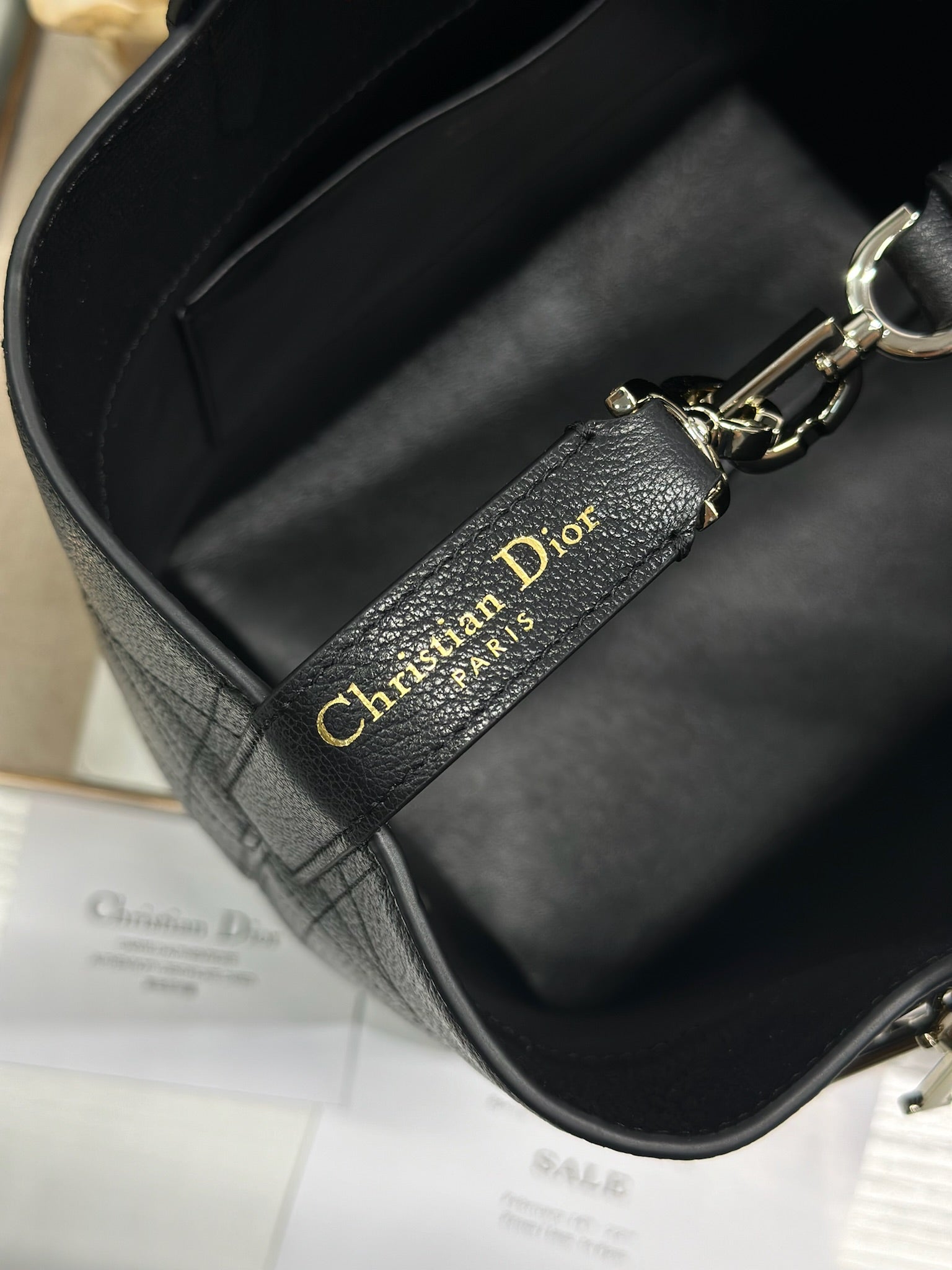 DIOR 26S TOUJOURS BAG 23 IN BLACK GRAINED CALFSKIN