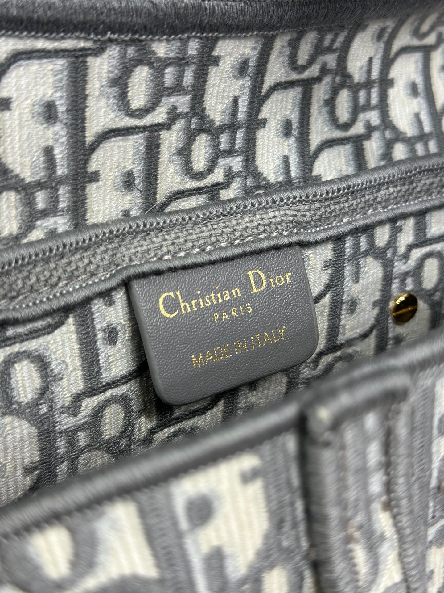 DIOR 26S SADDLE BAG 25 IN GREY AND BLACK OBLIQUE JACQUARD