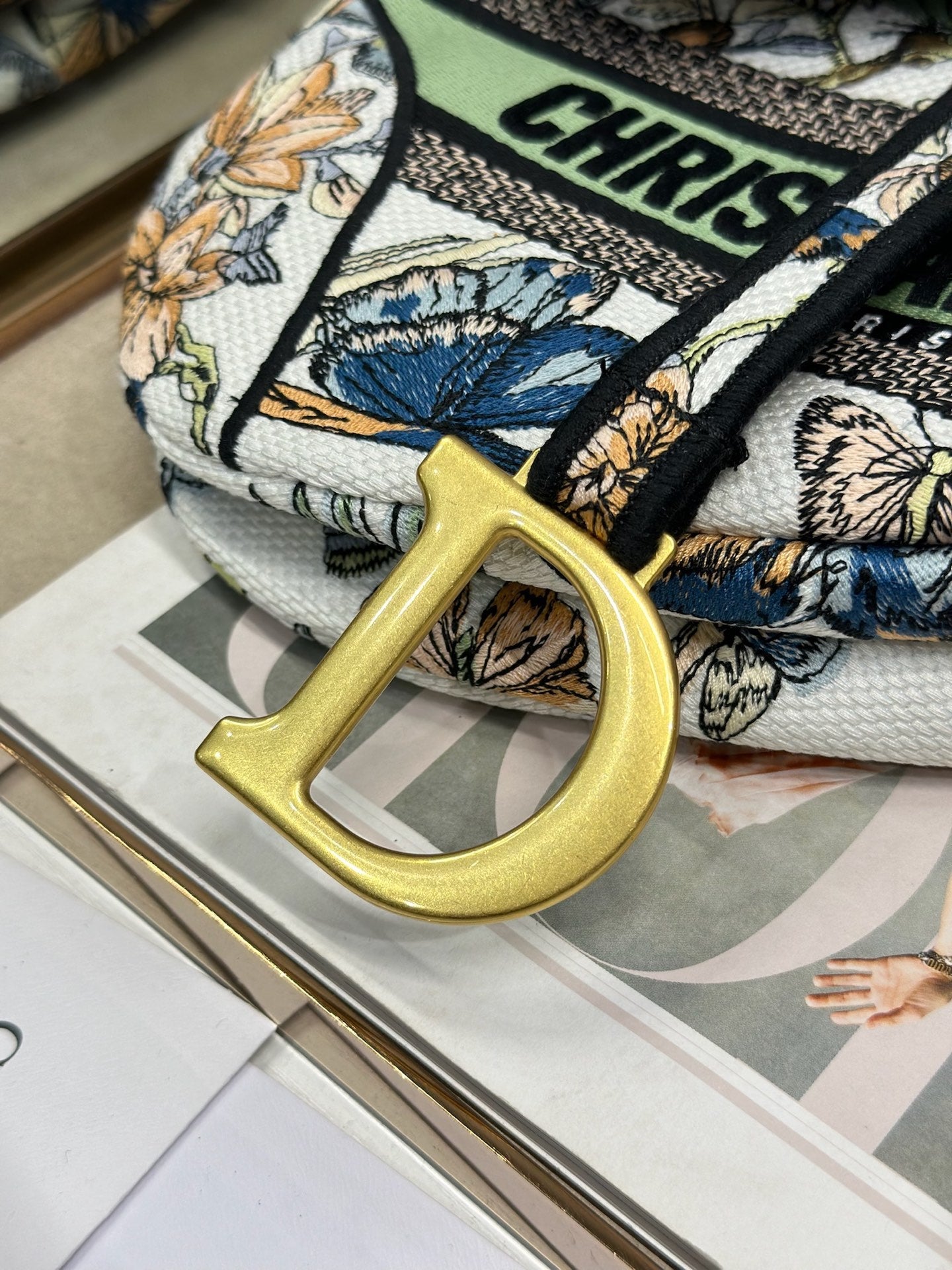 DIOR 26S SADDLE BAG 25 IN MUTICOLOR WOVEN FABRIC STYLE 3