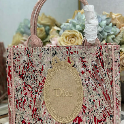 DIOR 26S MINI BOOK TOTE 26 IN LIGHT BEIGE WOVEN FABRIC STYLE 1