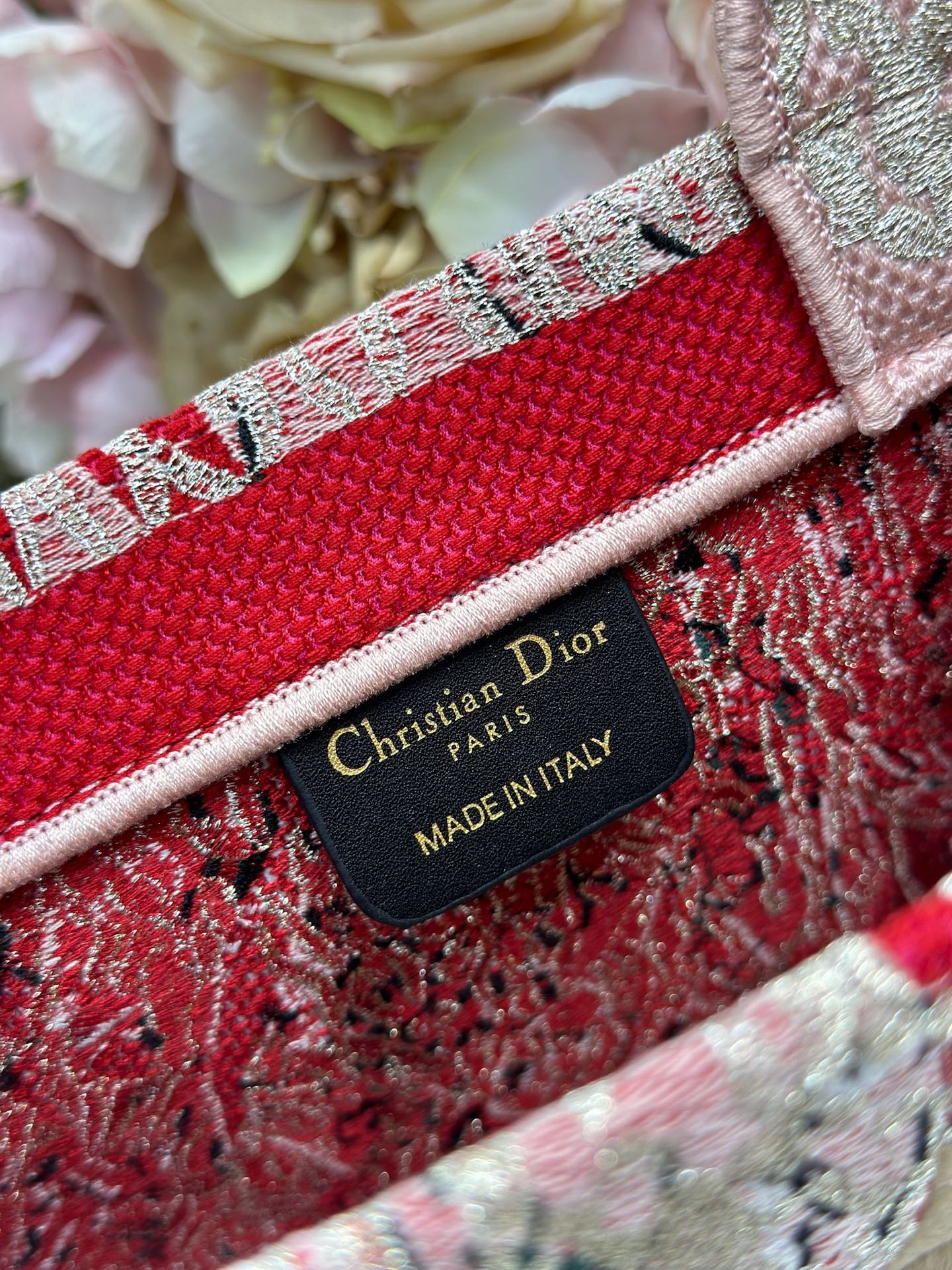 DIOR 26S MINI BOOK TOTE 26 IN LIGHT BEIGE WOVEN FABRIC STYLE 1