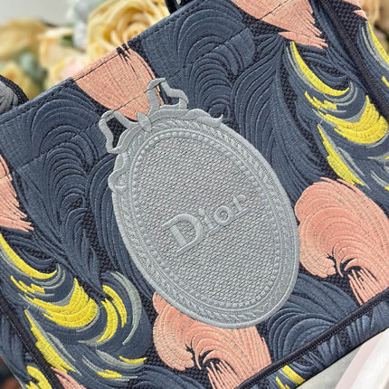 DIOR 26S MINI BOOK TOTE 26 IN MULTICOLOR WOVEN FABRIC