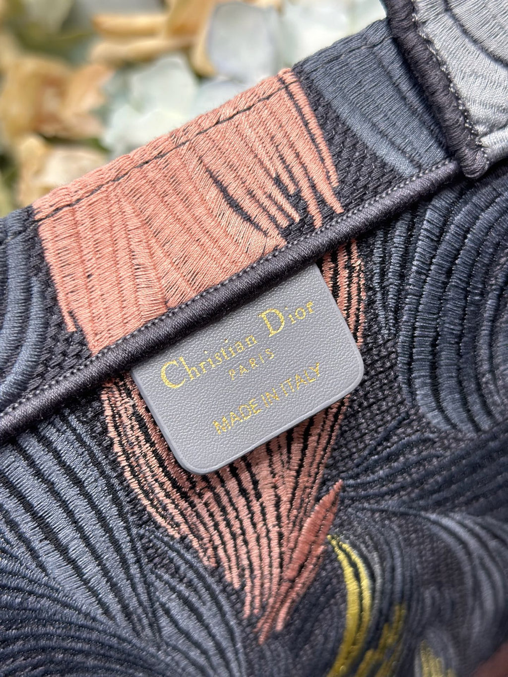 DIOR 26S LARGE BOOK TOTE 42 IN MULTICOLOR WOVEN FABRIC