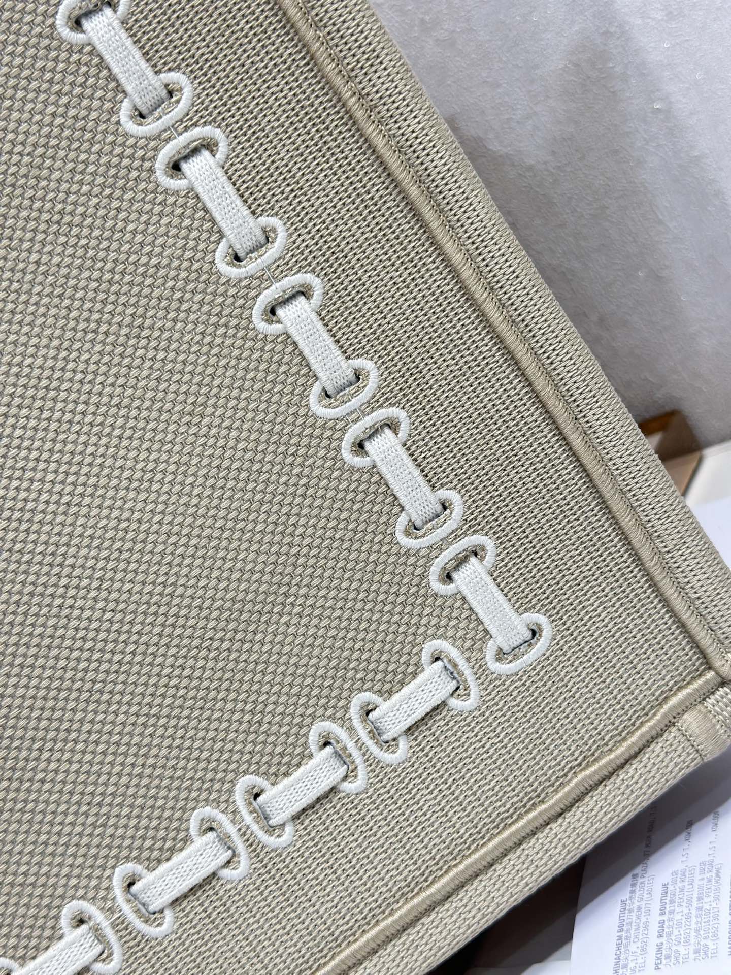 DIOR 26S LARGE BOOK TOTE 42 IN BEIGE WOVEN FABRIC