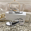 HIGH SANDAL 45MM IN WHITE LAMBSKIN