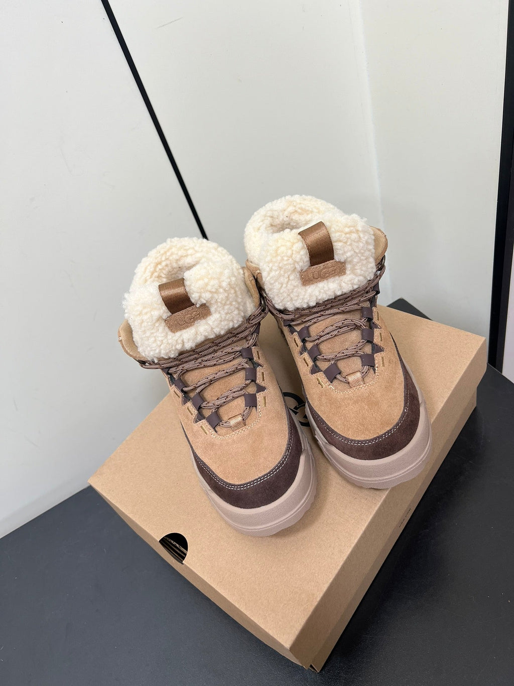 TERRETRAIL COZY LACE IN CHESTNUT BROWN SUEDE AND FLEECE