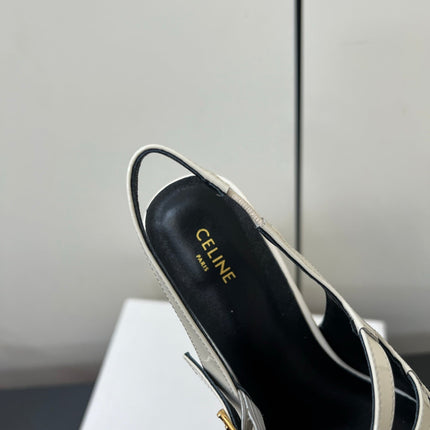 JUDY DOUBLE STRAP MARY JANE SLINGBACK IN WHITE PATENT CALFSKIN