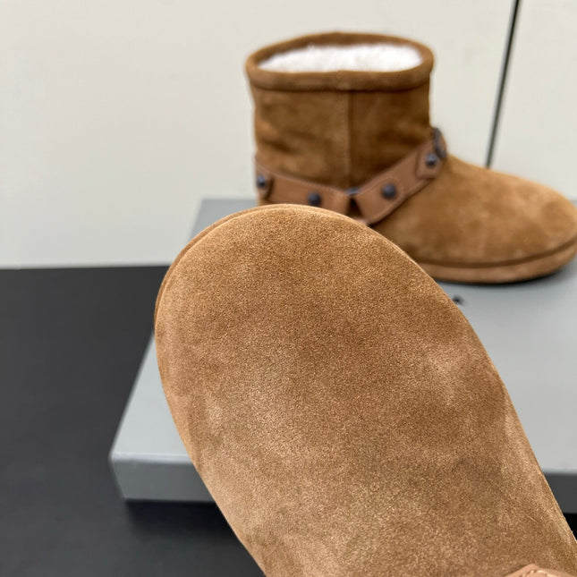 BALENCIAGA 25S ALASKA ANKLE BOOTS IN BROWN SUEDE AND LAMBSKIN
