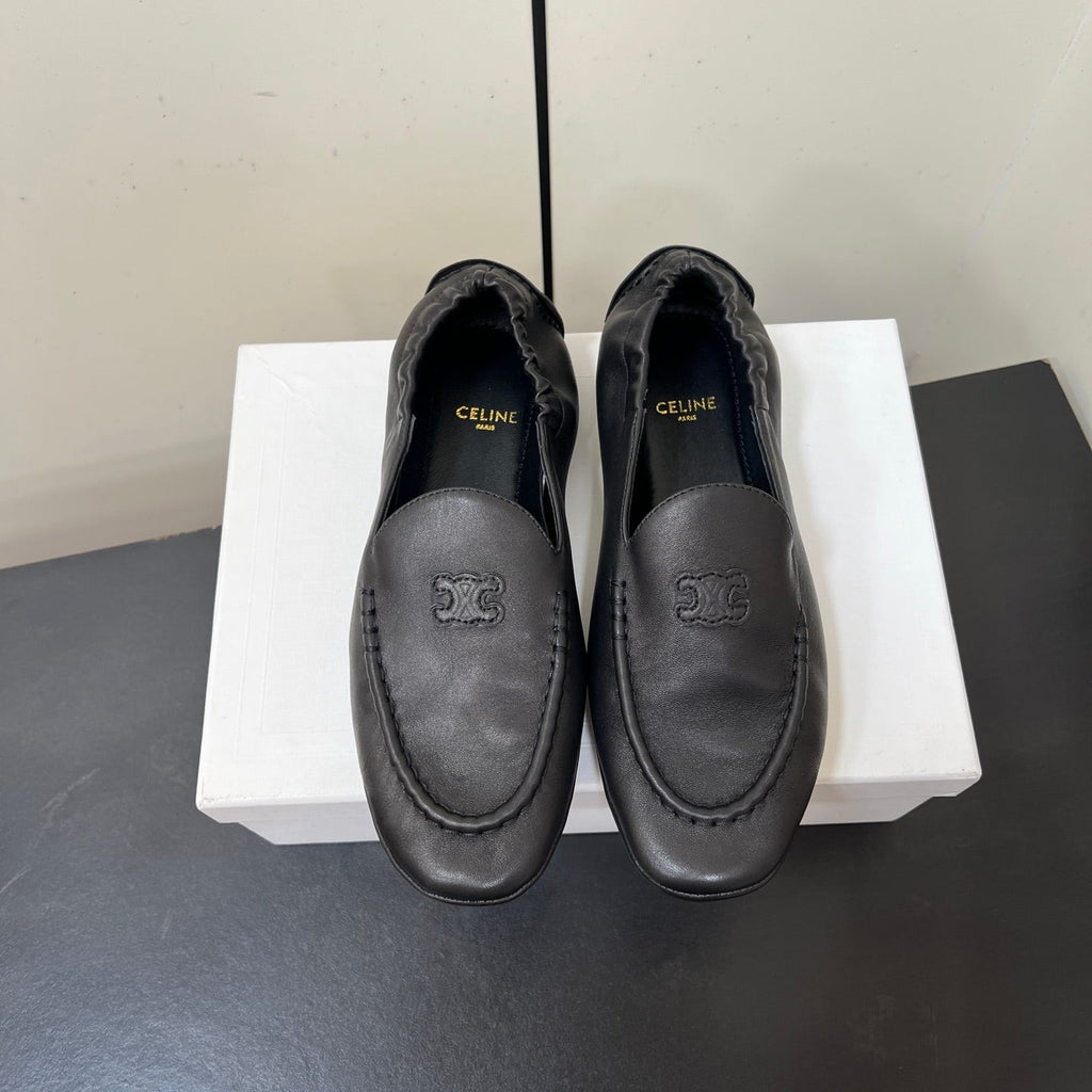CELINE 26S MAILLON TRIOMPHE LOAFER IN BLACK SOFT CALFSKIN