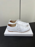 CELINE 26S MINIMAL LACE-UP SHOES IN WHITE CALFSKIN