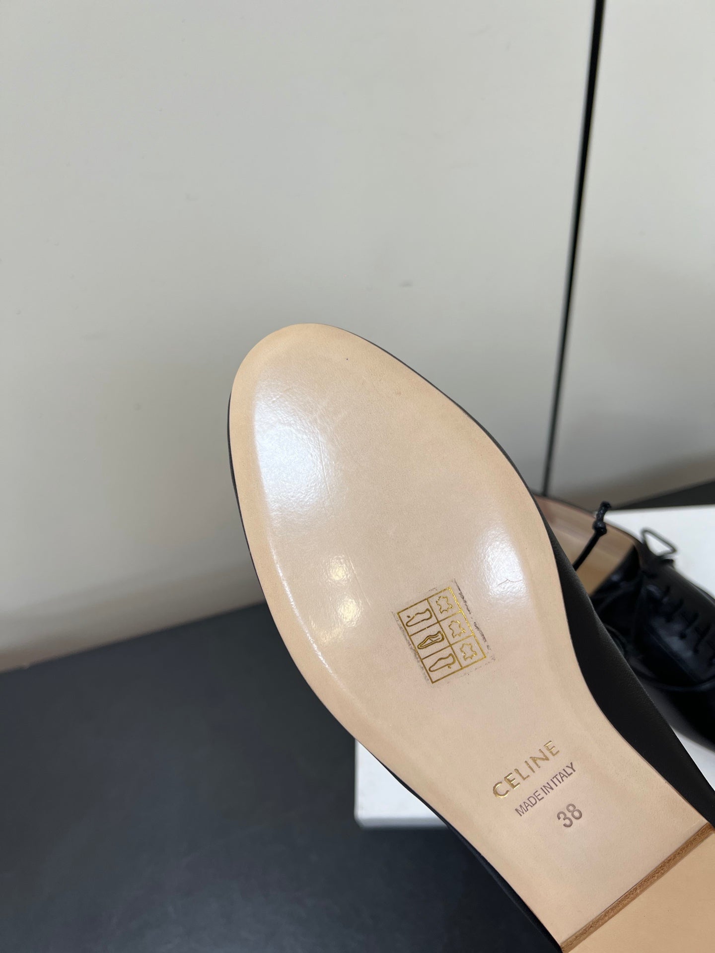 CELINE 26S MINIMAL LACE-UP SHOES IN BLACK CALFSKIN