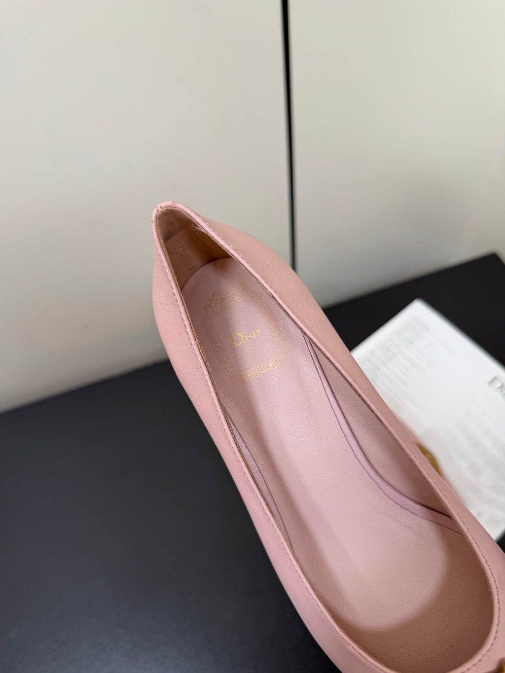 DIOR 26S POINTED-TOE HIGH HEELS 35MM IN PINK CALFSKIN GOLD HARDWARE