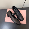 MIUMIU 26S FAIRY BALLET FLATS IN BLACK CALFSKIN