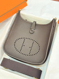 HM 26S EVELYNE BAG 23CM IN DARK BROWN GRAINED CALFSKIN