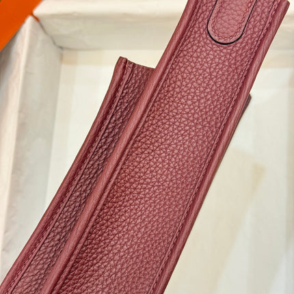 HM 26S EVELYNE BAG 23CM IN WINE RED GRAINED CALFSKIN