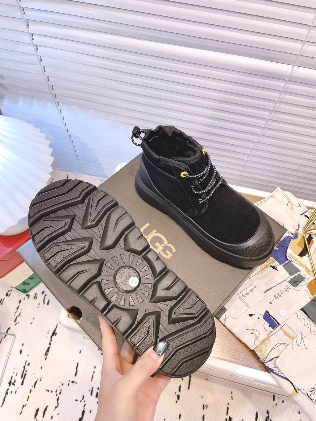 GENDER NEUMEL HIGH WEATHER HYBRID IN BLACK SUEDE AND CALFSKIN