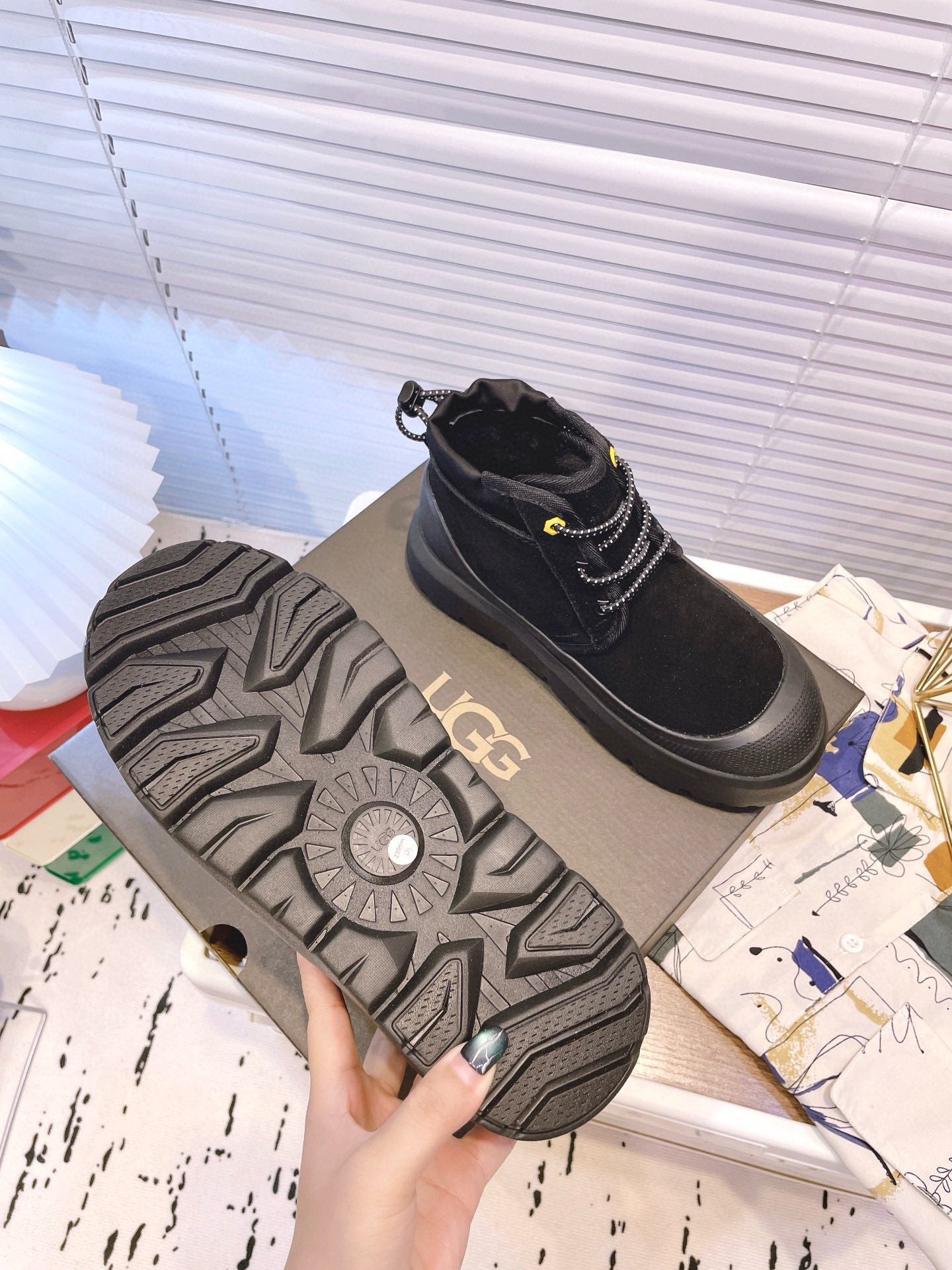 GENDER NEUMEL HIGH WEATHER HYBRID IN BLACK SUEDE AND CALFSKIN