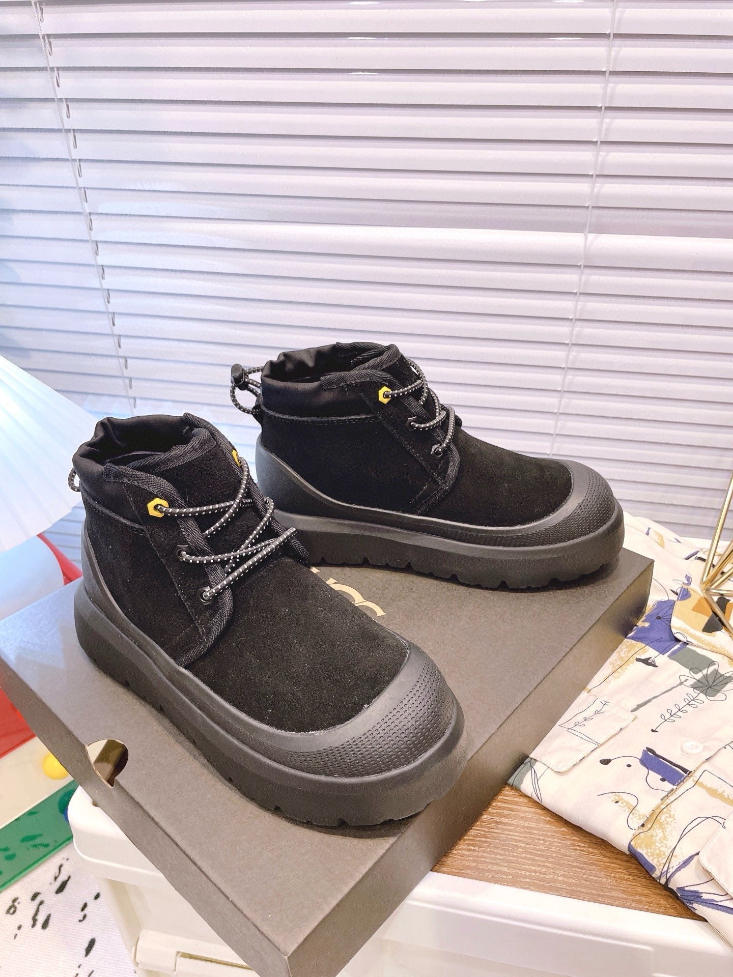 GENDER NEUMEL HIGH WEATHER HYBRID IN BLACK SUEDE AND CALFSKIN