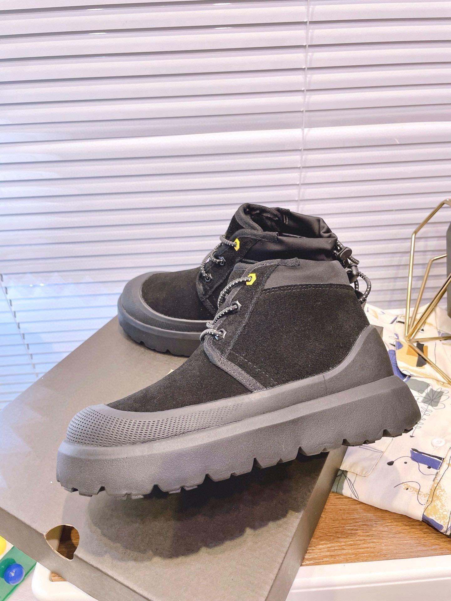 GENDER NEUMEL HIGH WEATHER HYBRID IN BLACK SUEDE AND CALFSKIN