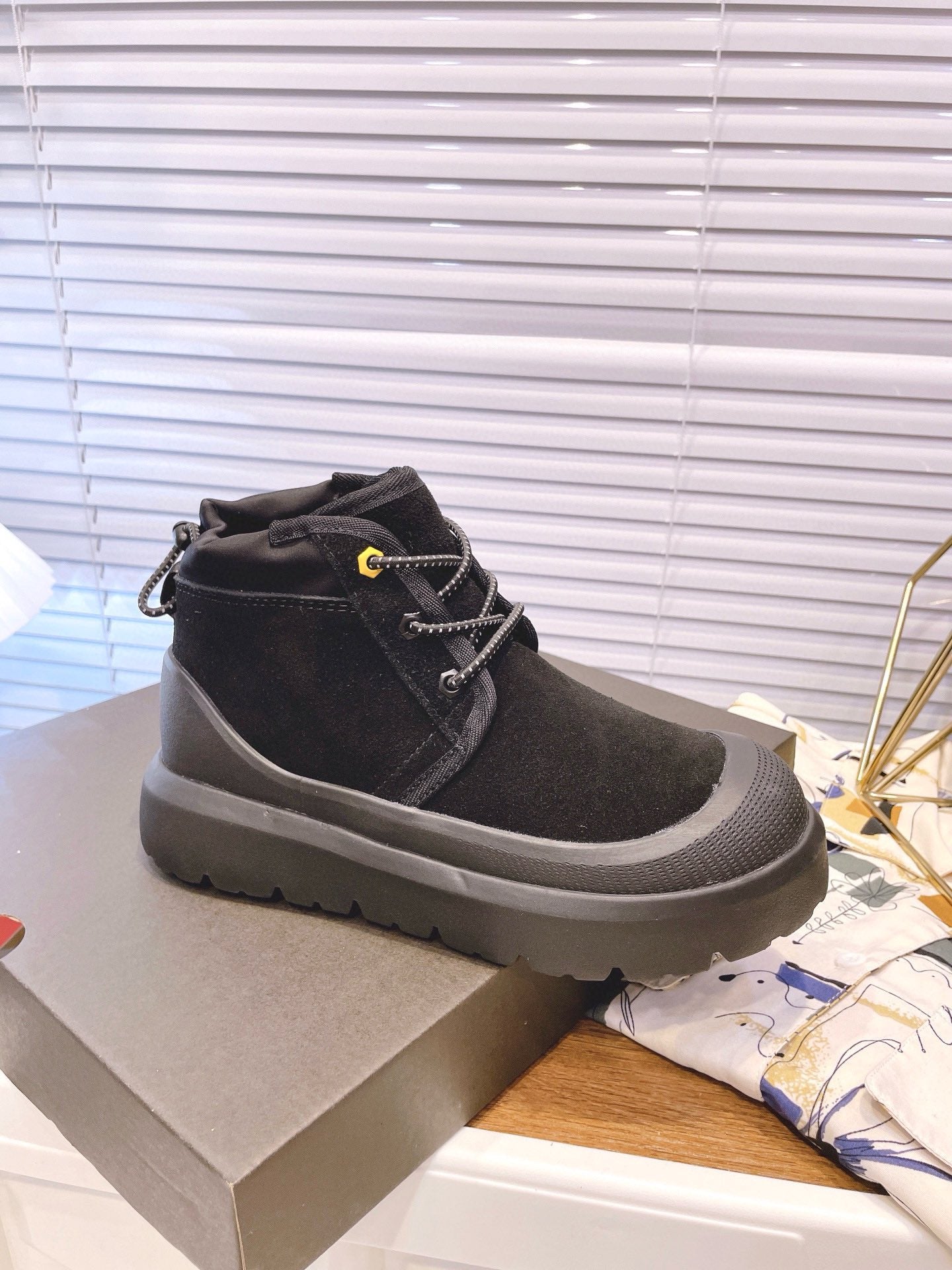 GENDER NEUMEL HIGH WEATHER HYBRID IN BLACK SUEDE AND CALFSKIN
