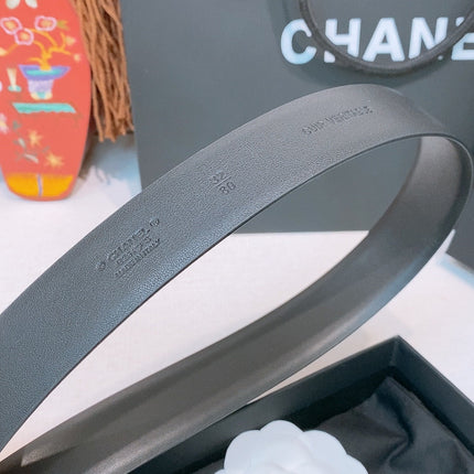 CHANEL 26S BELT 30 MM IN BLACK CALFSKIN 632138